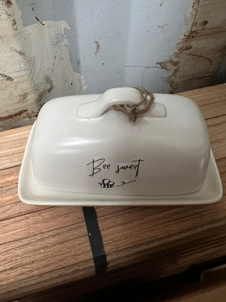 Country Bee Sweet Ceramic Butter Dish