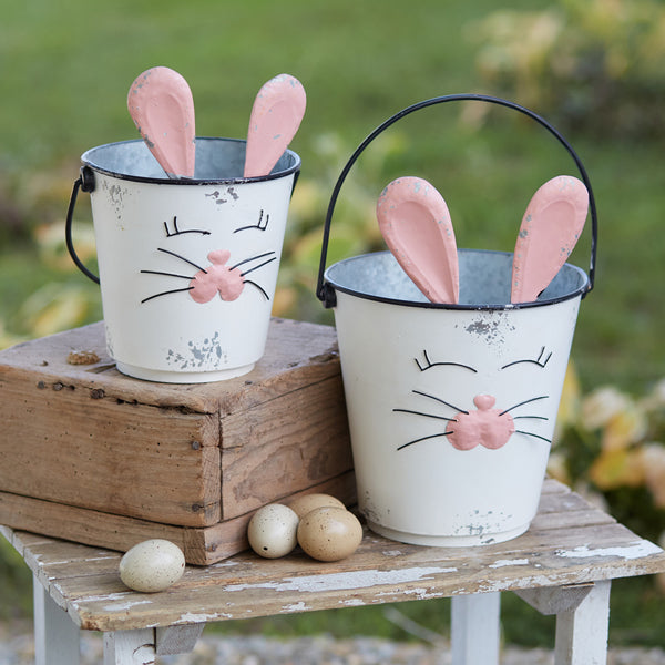 BUNNY PAILS ~ SET OF 2 LARGE PAILS